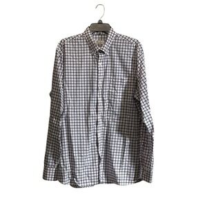 Peter Millar Shirt Men's Large Crown Vintage Pink Navy Plaid Long Sleeve Button